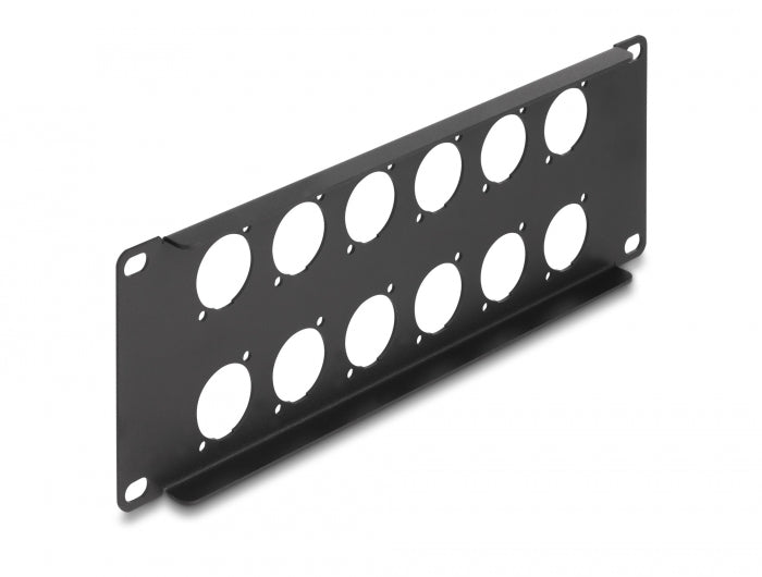 Delock D-Typ 10″ Patchpanel 12 Port 2 HE schwarz