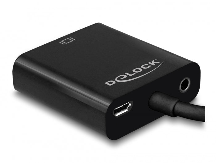 Delock Adapter HDMI Micro-D Stecker > VGA Buchse mit Audio schwarz