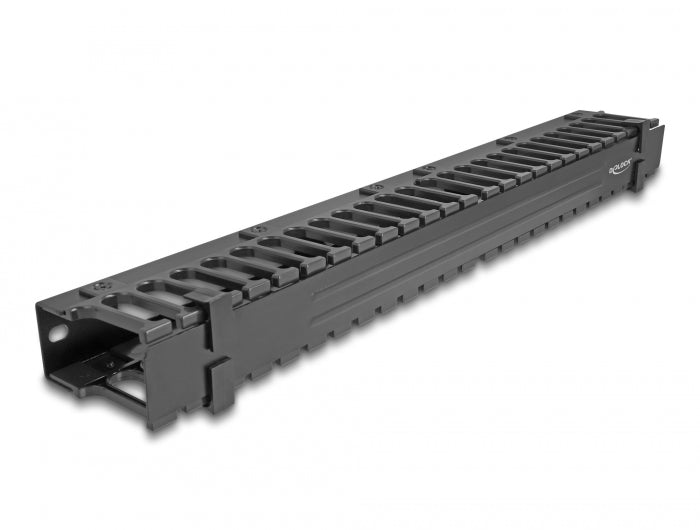Delock 19″ Kabelmanagement Rangierpanel mit 3 Öffnungen 1 HE schwarz