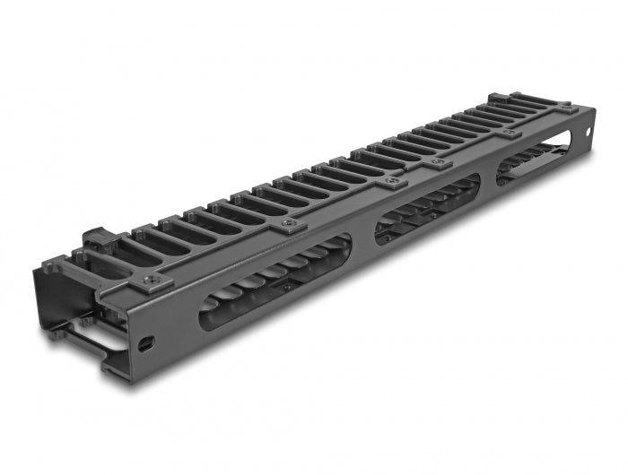 Delock 19″ Kabelmanagement Rangierpanel mit 3 Öffnungen 1 HE schwarz