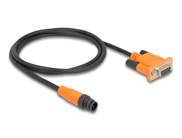 Delock M12 CAN Bus Kabel A-kodiert 5 Pin Stecker zu D-Sub 9 Buchse 1 m