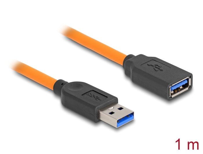 Delock USB 5 Gbps Kabel USB Typ-A Stecker zu USB Typ-A Buchse für Tethered Shooting 1 m orange