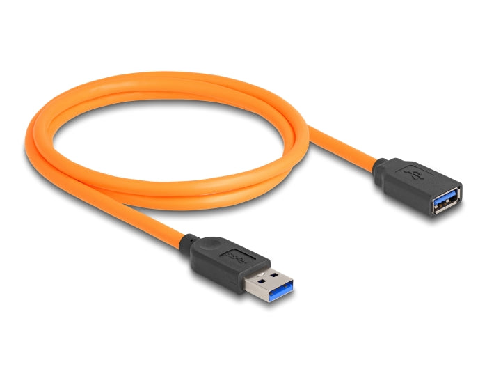 Delock USB 5 Gbps Kabel USB Typ-A Stecker zu USB Typ-A Buchse für Tethered Shooting 1 m orange