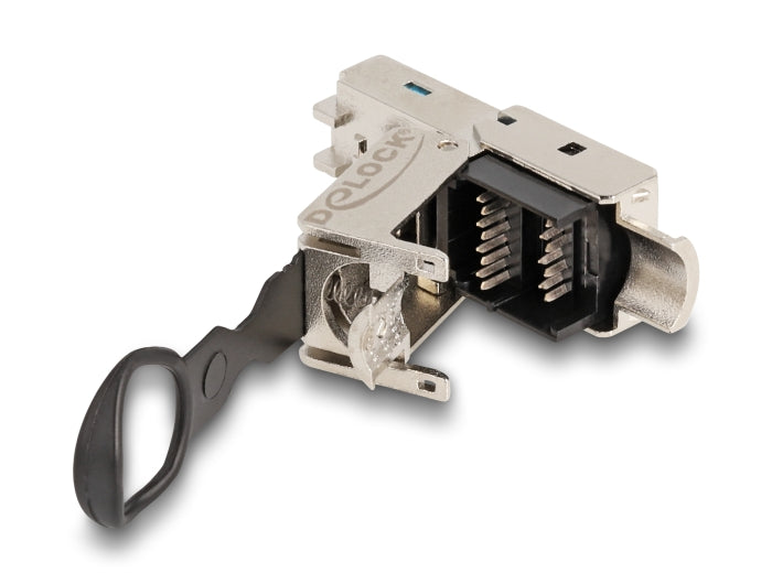 Delock RJ45 Stecker feldkonfektionierbar Cat.6A mit Push und Pull Lasche werkzeugfrei
