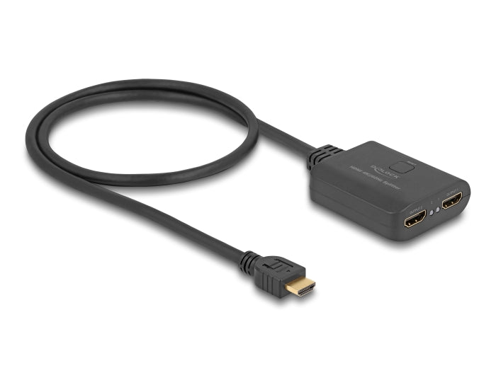 Delock HDMI Splitter 1 x HDMI in zu 2 x HDMI out 4K 60 Hz mit Downscaler