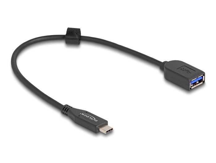 Delock USB 10 Gbps Kabel USB Type-C™ Stecker zu Typ-A Buchse 25 cm koaxial
