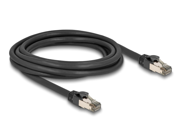 Delock RJ45 Netzwerkkabel Cat.6A U/FTP ultra flexibel mit innerem Metallmantel 3 m schwarz
