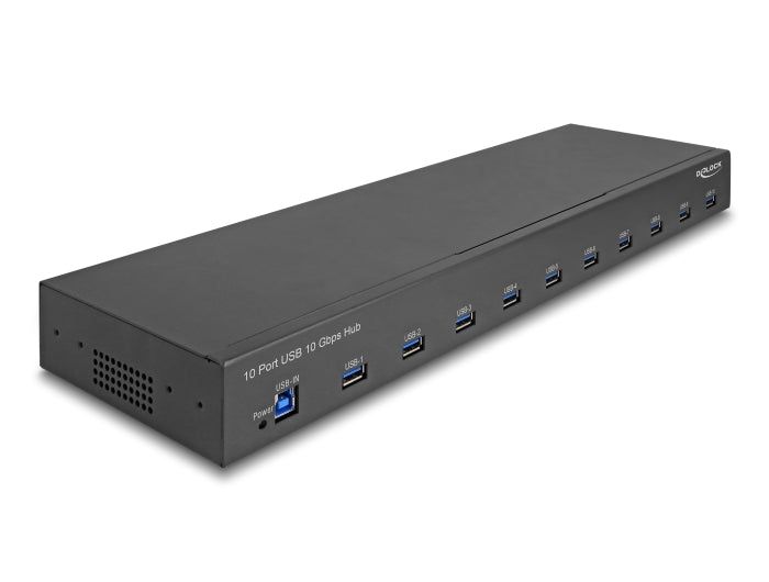 Delock 19″ Industrie Hub 10 x USB 10 Gbps Typ-A