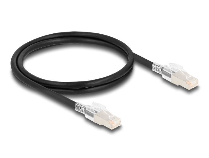 Delock RJ45 Netzwerkkabel Cat.6A S/FTP mit Secure Clips Set 1 m schwarz