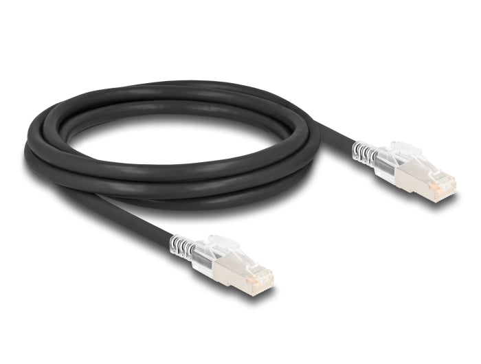 Delock RJ45 Netzwerkkabel Cat.6A S/FTP mit Secure Clips Set 2 m schwarz