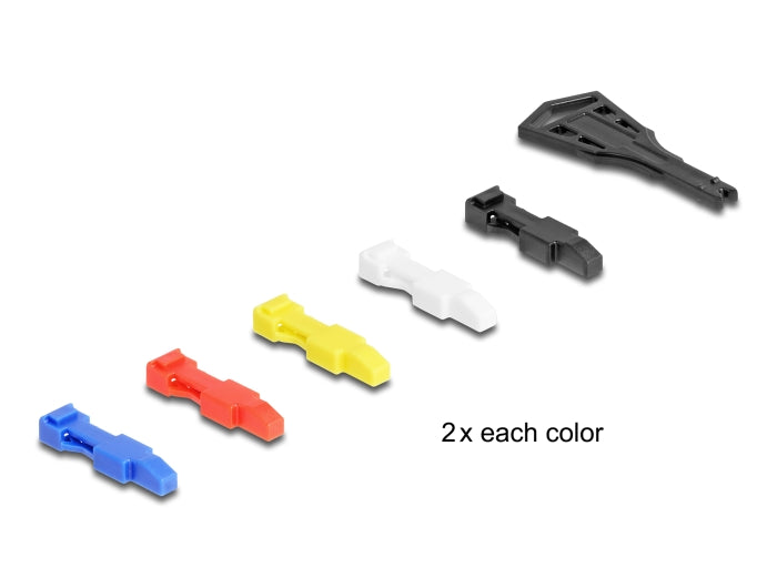Delock RJ45 Netzwerkkabel Cat.6A S/FTP mit Secure Clips Set 5 m schwarz