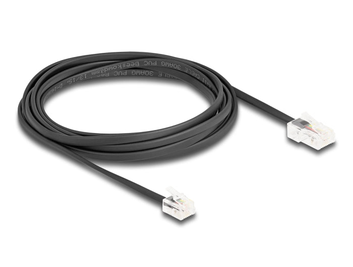 Delock Telefonkabel RJ45 Stecker zu RJ11 Stecker schwarz 3 m