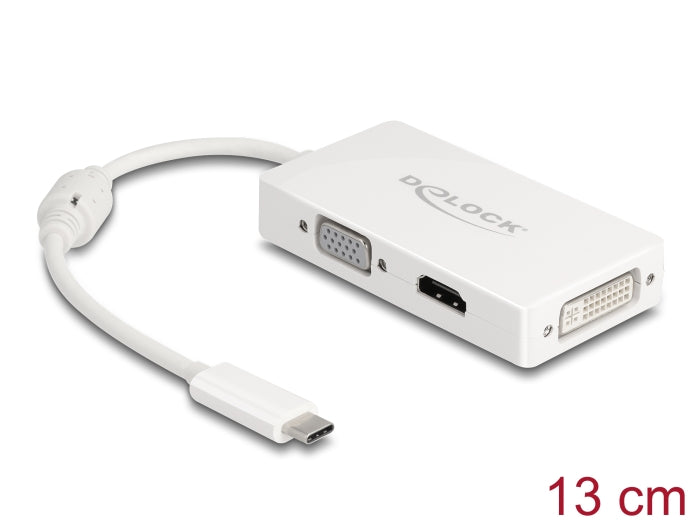 Delock Adapter USB Type-C™ Stecker > VGA / HDMI / DVI Buchse weiß
