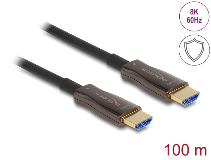 Delock Aktives Optisches HDMI Kabel mit Metallarmierung 8K 60 Hz 100 m