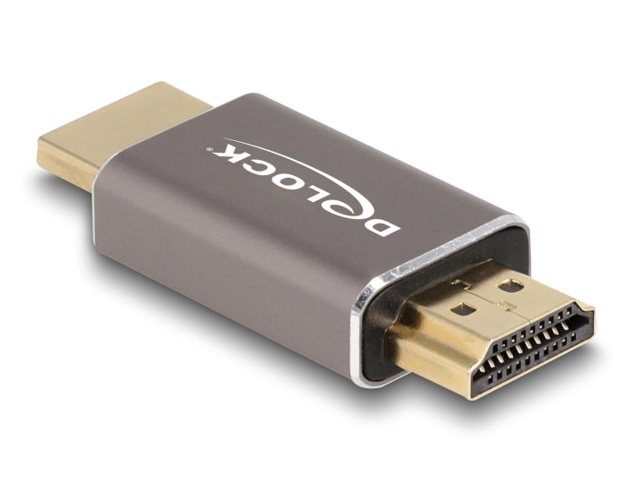 Delock HDMI Adapter Stecker zu Stecker 8K 60 Hz grau Metall