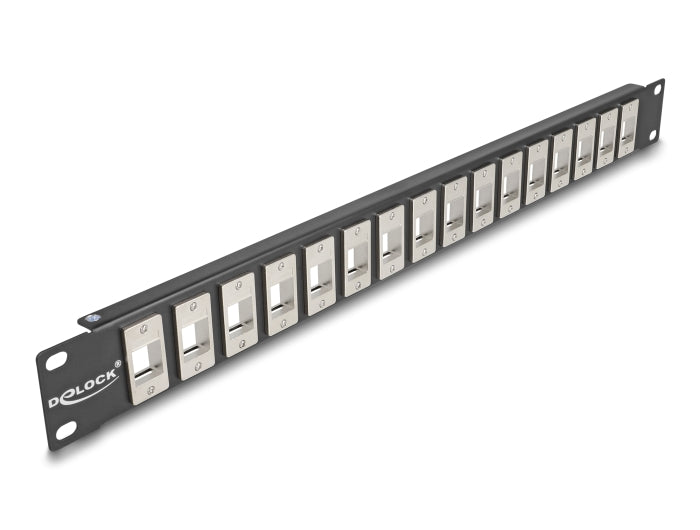 Delock Panel Mount 19" 16 Port 1 HE schwarz