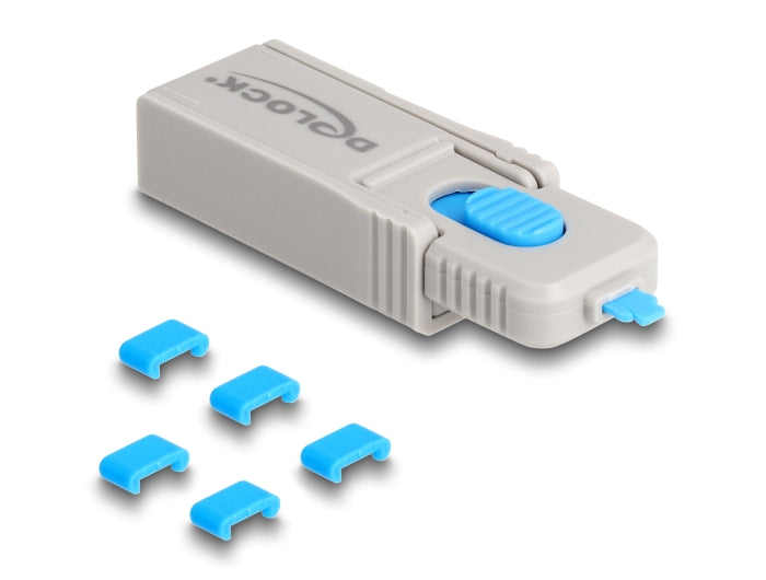 Delock USB Type-C™ Port Blocker Set für USB Type-C™ Buchsen 5 Stück + Verschlusswerkzeug