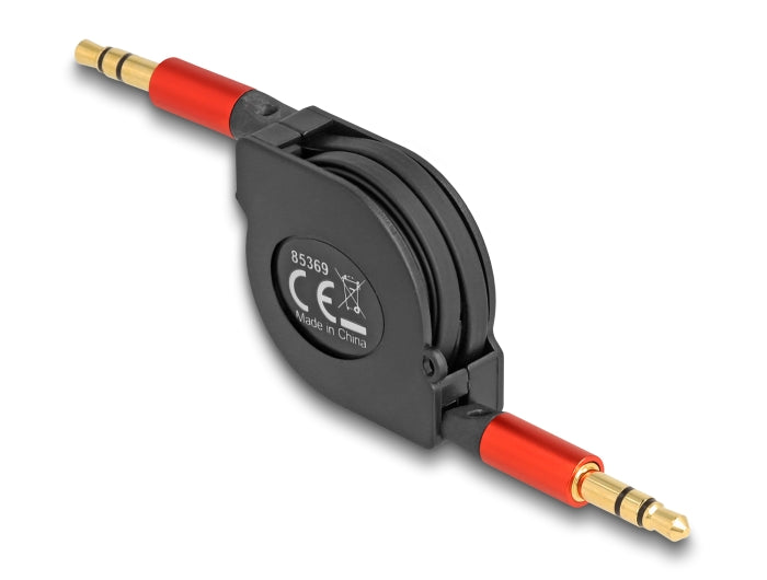 Delock Audio Aufrollkabel 3,5 mm 3 Pin Klinkenstecker zu Klinkenstecker 90 cm