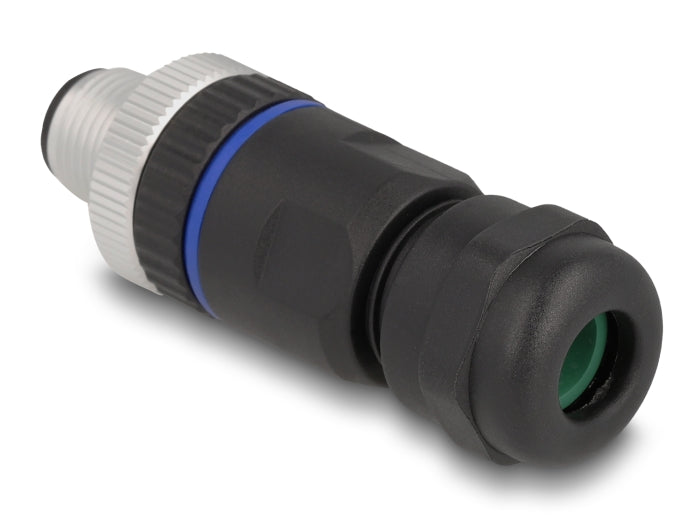Delock M12 Steckverbinder A-kodiert 8 Pin Stecker zur Montage mit Schraubanschluss