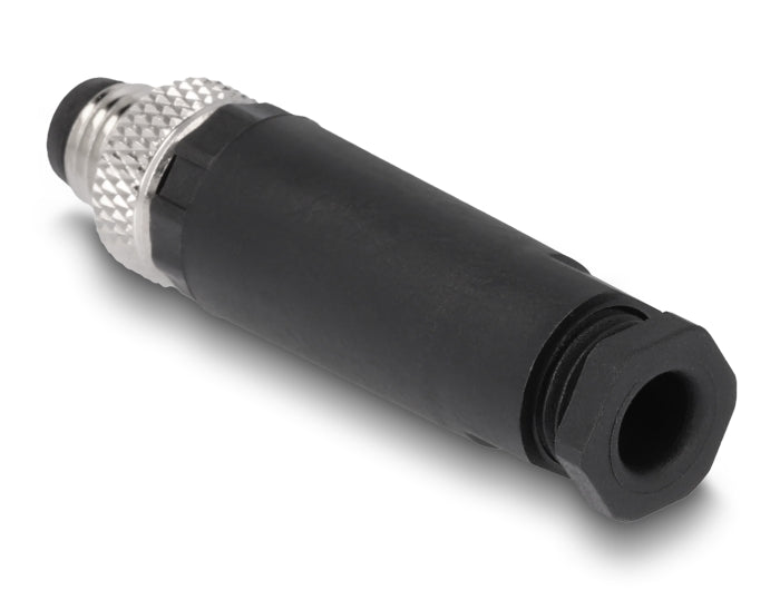 Delock M8 Steckverbinder A-kodiert 4 Pin Stecker zur Montage mit Schraubanschluss