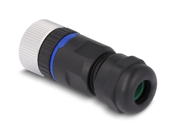 Delock M12 Steckverbinder A-kodiert 8 Pin Buchse zur Montage mit Schraubanschluss