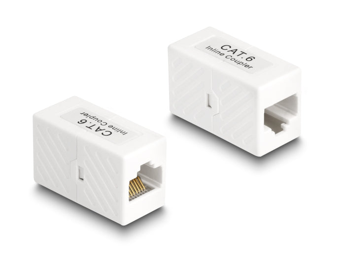 Delock Adapter RJ45 Buchse zu RJ45 Buchse Cat.6 UTP weiß