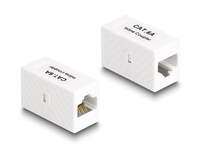 Delock Adapter RJ45 Buchse zu RJ45 Buchse Cat.6A UTP weiß