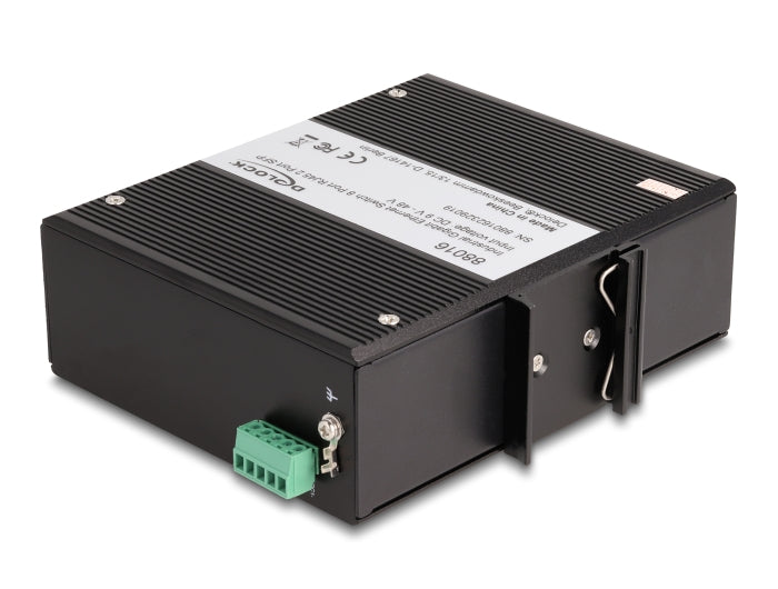 Delock Industrie Gigabit Ethernet Switch 8 Port RJ45 2 Port SFP für Hutschiene