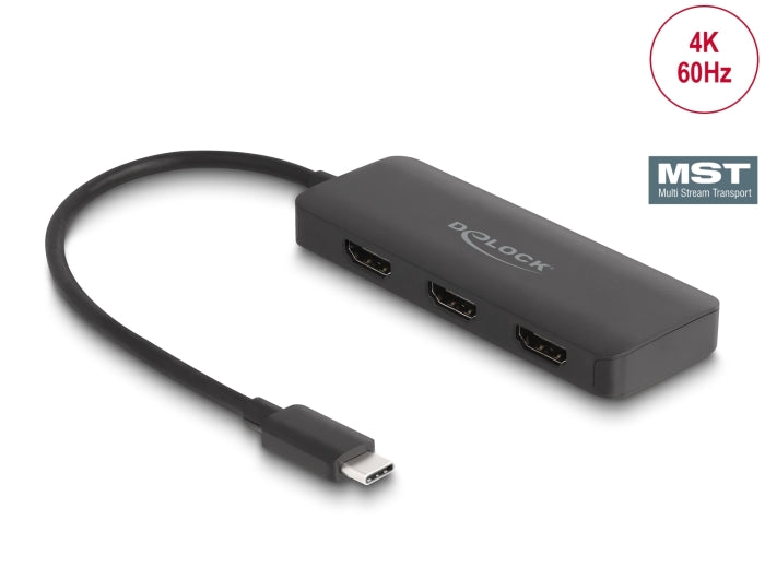 Delock USB Type-C™ Splitter (DP Alt Mode) zu 3 x HDMI MST 4K 60 Hz