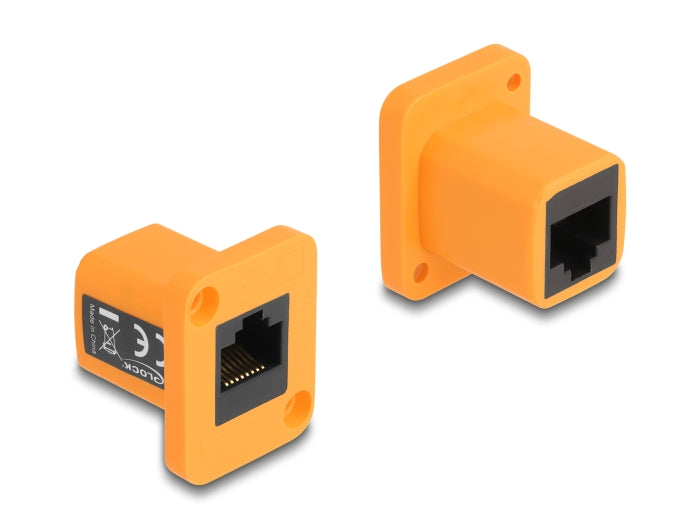 Delock D-Typ Modul RJ45 Buchse zu Buchse orange