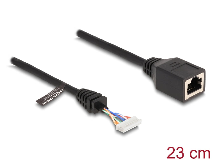 Delock Kabel RJ45 Buchse zu Pfostenbuchse 2,00 mm 8 Pin Cat.5e 23 cm schwarz