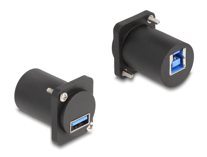 Delock D-Typ Modul USB 5 Gbps Typ-A Buchse zu Typ-B Buchse mit Schrauben schwarz