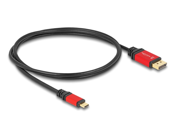 Delock USB Type-C™ zu DisplayPort Kabel (DP Alt Mode) 8K 30 Hz mit HDR Funktion 1 m rot