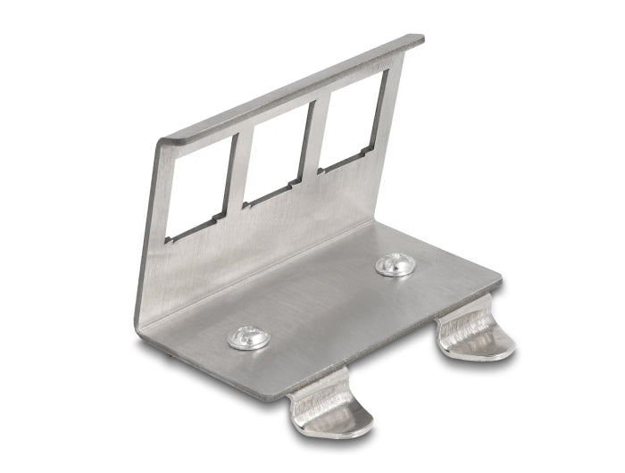 Delock Keystone Metall Halterung 3 Port für Hutschiene
