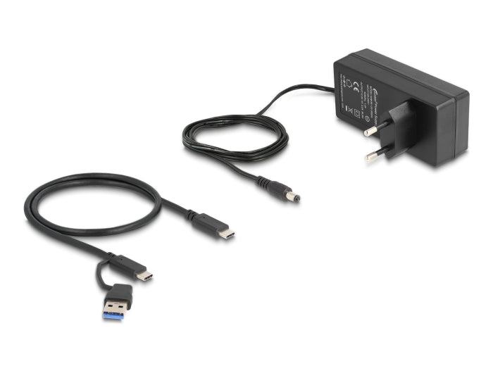 Delock USB 5 Gbps Hub mit 2 x USB Typ-A und 2 x USB Type-C™ Buchse und 1 x Schnellladeport + Schalter