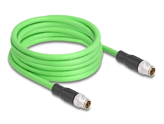 Delock M12 Kabel X-kodiert 8 Pin Stecker zu Stecker PUR (TPU) 5 m