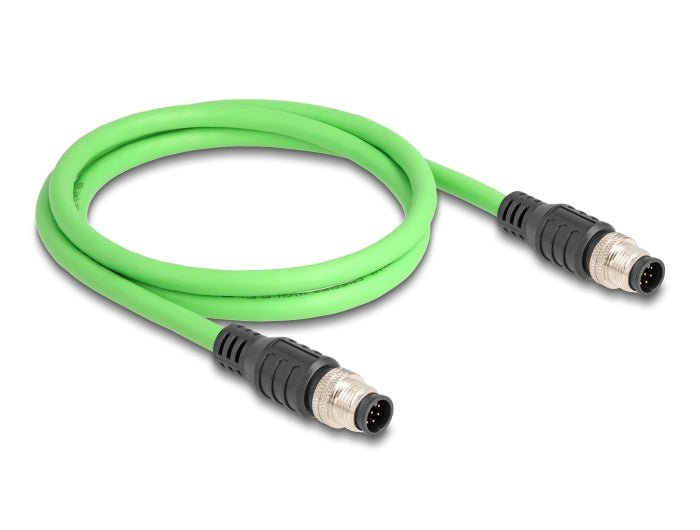 Delock M12 Kabel A-kodiert 8 Pin Stecker zu Stecker PUR (TPU) 1 m