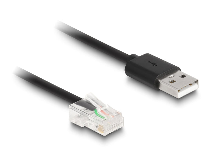 Delock RJ50 zu USB 2.0 Typ-A Barcode Scanner Spiralkabel 2 m