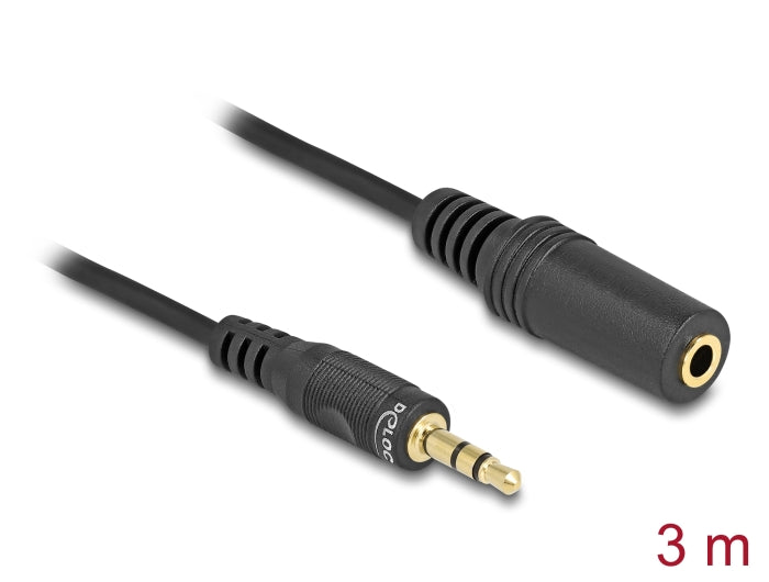 Delock Verlängerungskabel Audio Klinke 3,5 mm Stecker / Buchse 3 m