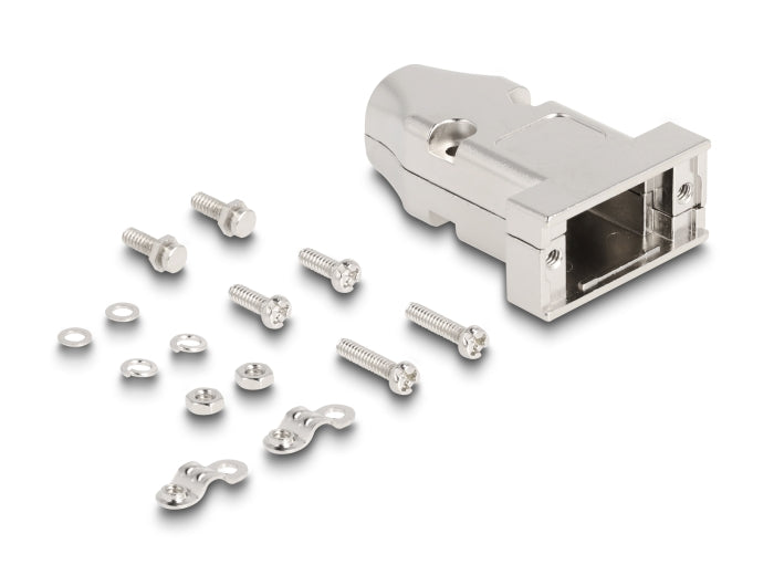 Delock Gehäuse für D-Sub 9 Pin Stecker / Buchse mit Zugentlastung Zinklegierung