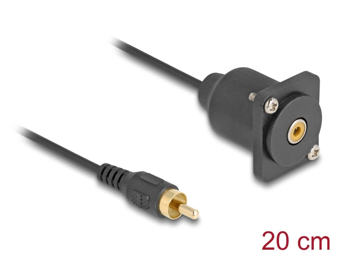 Delock D-Typ Kabel Cinch Stecker zu Buchse schwarz 20 cm