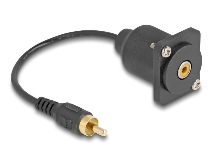 Delock D-Typ Kabel Cinch Stecker zu Buchse schwarz 20 cm