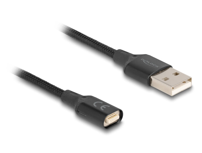 Delock Magnetisches USB-Ladekabel schwarz 1 m