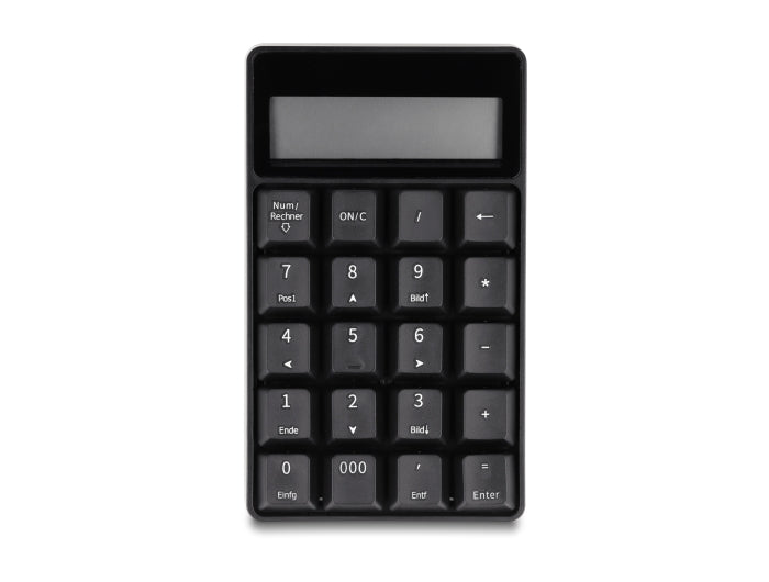 Delock 2 in 1 USB Typ-A Nummernblock mit Taschenrechner Funktion 2,4 GHz kabellos schwarz