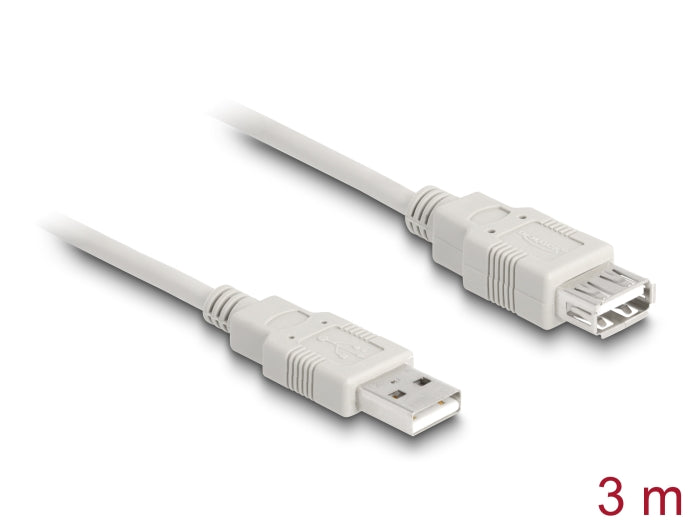 Delock Verlängerungskabel USB 2.0 Typ-A Stecker zu USB 2.0 Typ-A Buchse 3 m beige