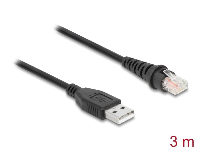 Delock RJ50 zu USB 2.0 Typ-A Barcodescanner Kabel 3 m