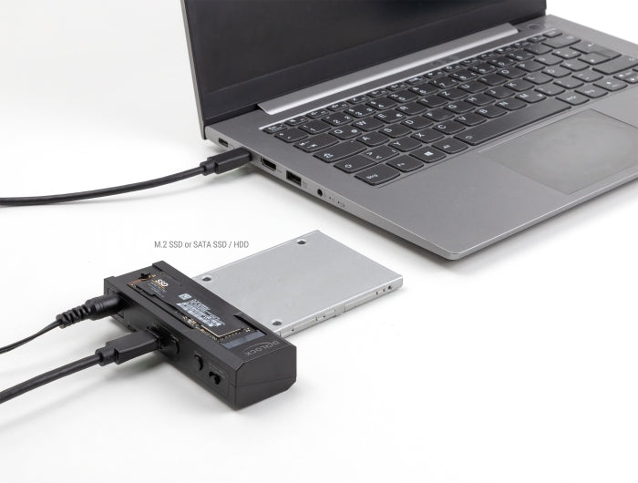 Delock USB Type-C™ Konverter für 1 x M.2 SSD oder 1 x SATA SSD / HDD
