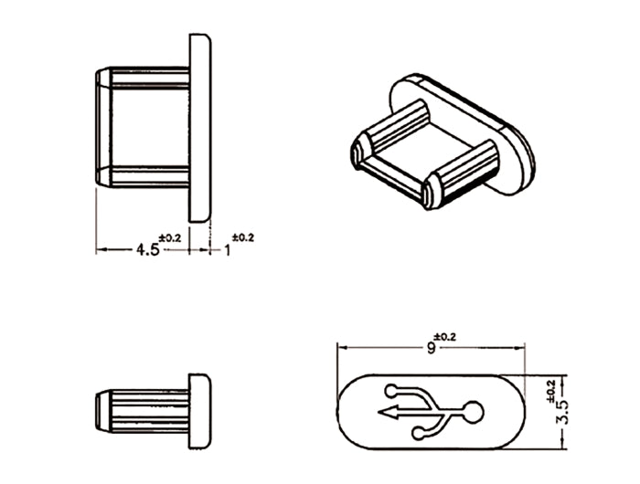 Delock Staubschutz für USB 2.0 Micro-B Buchse ohne Griff 10 Stück schwarz