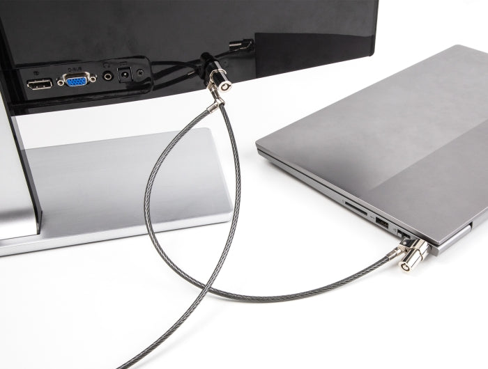 Navilock Dual Notebook Sicherungskabel mit Schlüssel für zwei Kensington Slots 3 x 7 mm
