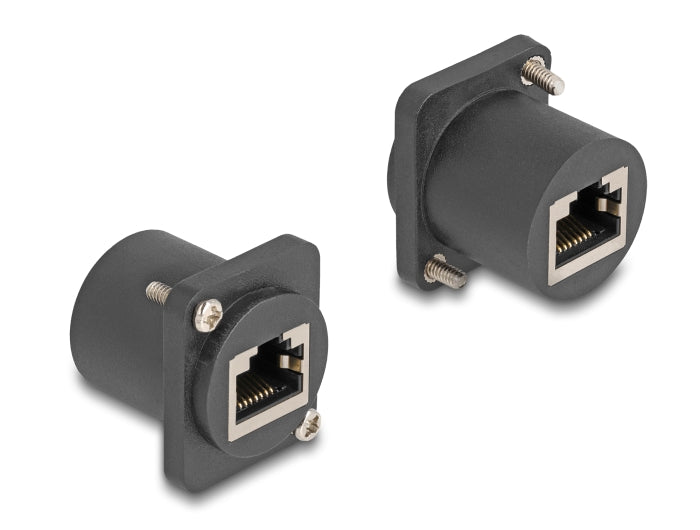 Delock D-Typ Modul RJ45 Buchse zu Buchse mit Schrauben schwarz